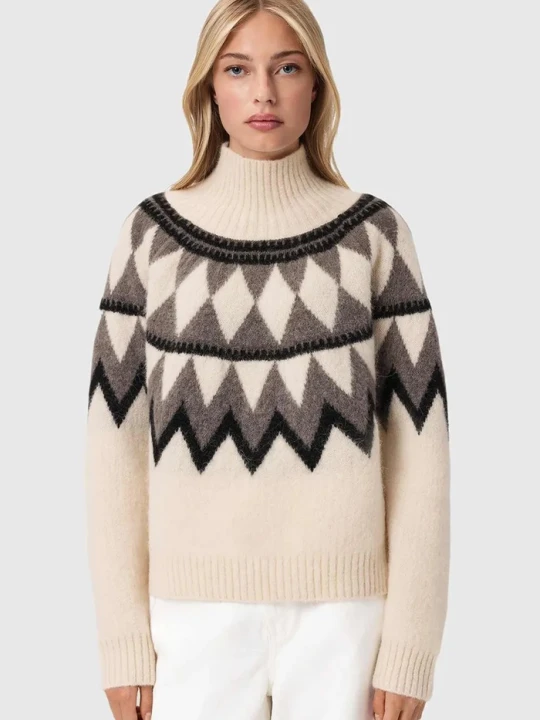 Zdjęcie produktu AllSaints sweter z dodatkiem wełny TARA brązowy