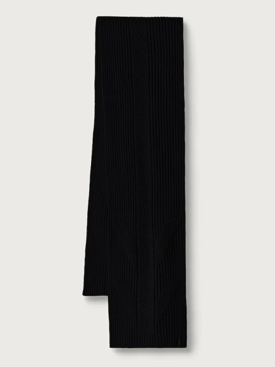 Zdjęcie produktu AllSaints szalik damski z dodatkiem wełny czarny