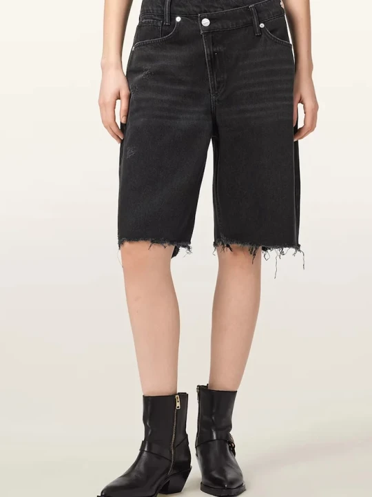 Zdjęcie produktu AllSaints szorty damskie jeansowe AKI czarny