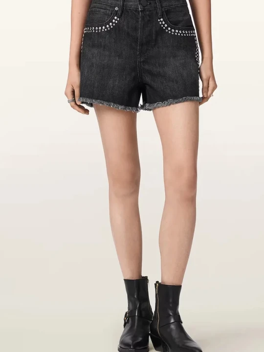 Zdjęcie produktu AllSaints szorty damskie jeansowe HEIDI czarny