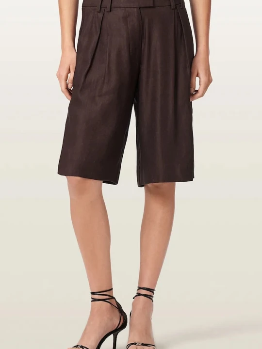 Zdjęcie produktu AllSaints szorty damskie z lnem CHARLEY brązowy