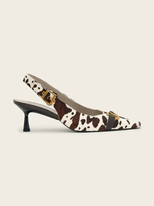 Zdjęcie produktu AllSaints szpilki skórzane Hera Slingback Shoe beżowy
