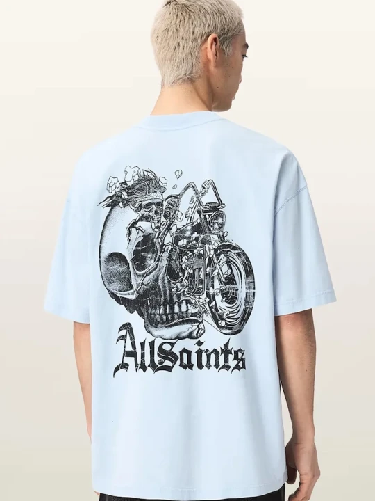 Zdjęcie produktu AllSaints t-shirt bawełniany PANHEAD niebieski