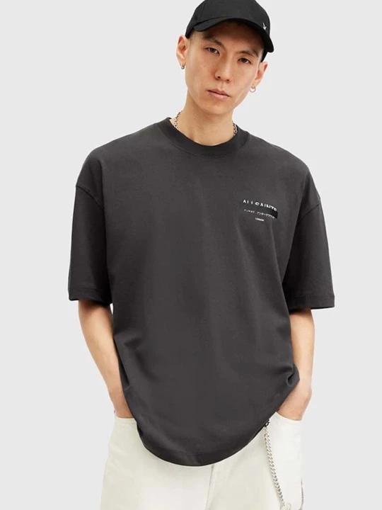 Zdjęcie produktu AllSaints T-shirt oversize męski bawełniany REDACT SS CREW czarny