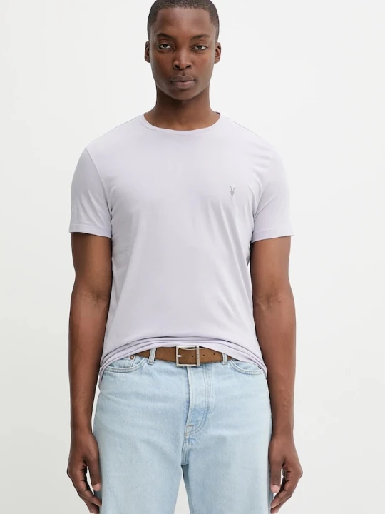 Zdjęcie produktu AllSaints T-shirt basic męski bawełniany fioletowy