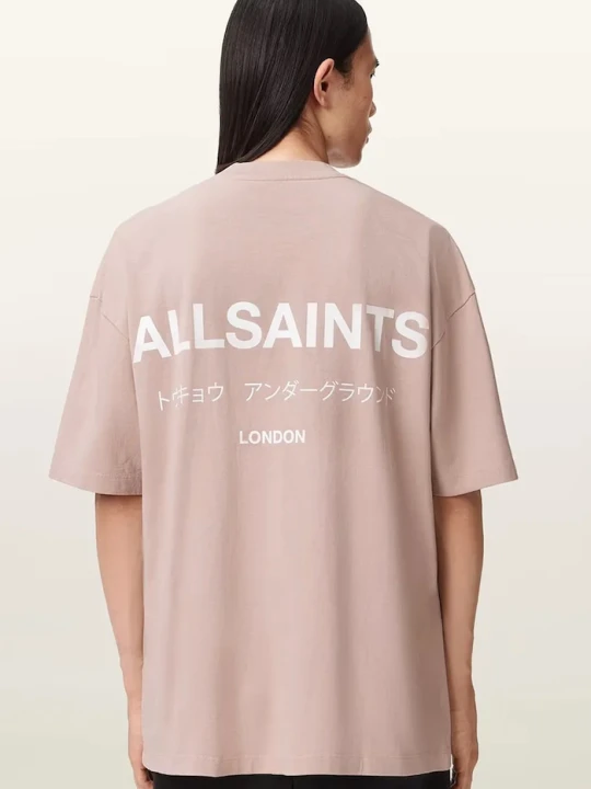 Zdjęcie produktu AllSaints T-shirt oversize męski bawełniany różowy