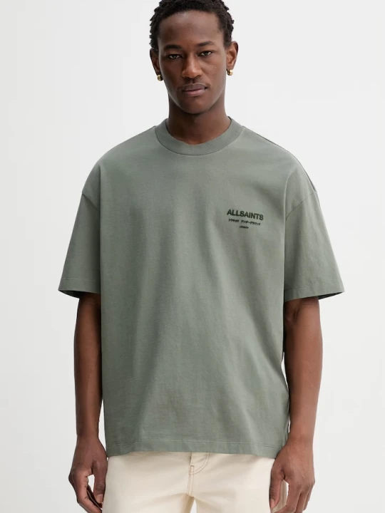 Zdjęcie produktu AllSaints t-shirt męski bawełniany XANDER zielony