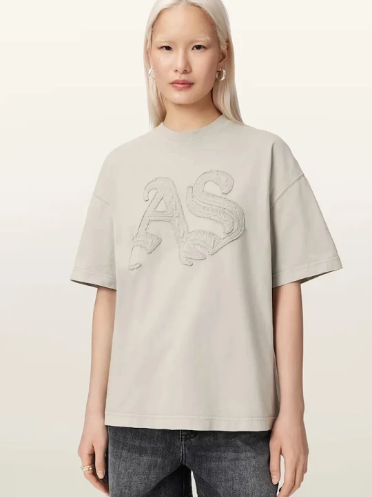 Zdjęcie produktu AllSaints T-shirt damski bawełniany INSIGNIA szary