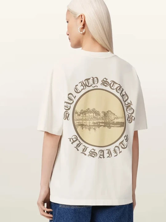 Zdjęcie produktu AllSaints T-shirt damski bawełniany SUN biały