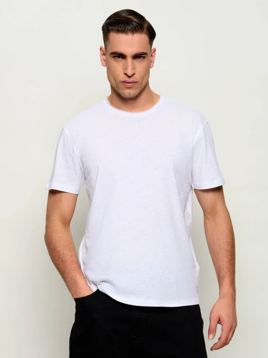 Zdjęcie produktu AllSaints T-shirt FLAX | Regular Fit | z dodatkiem lnu biały