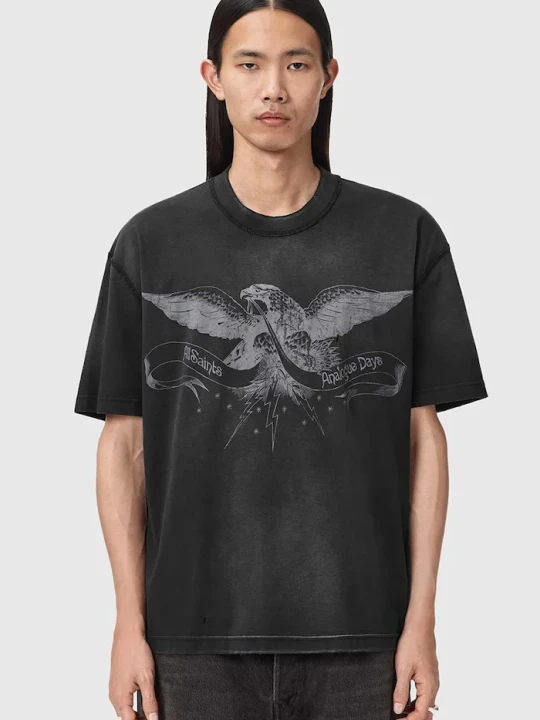 Zdjęcie produktu AllSaints T-shirt męski bawełniany AETERNA czarny