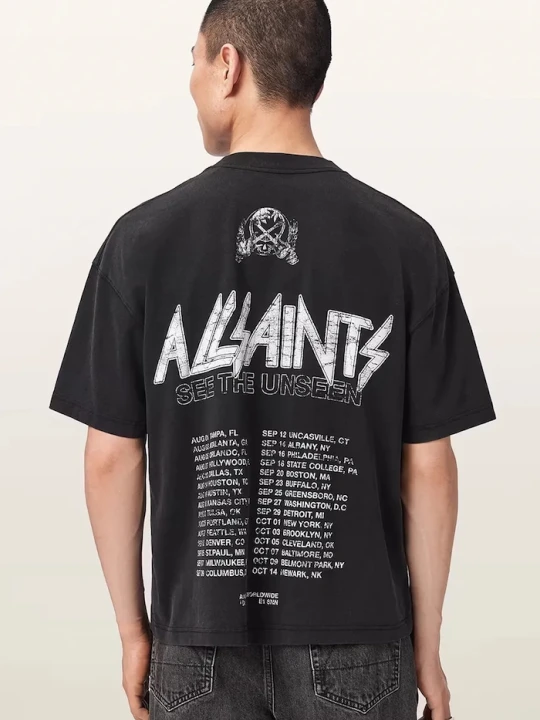 Zdjęcie produktu AllSaints T-shirt męski bawełniany CHROMIUM czarny