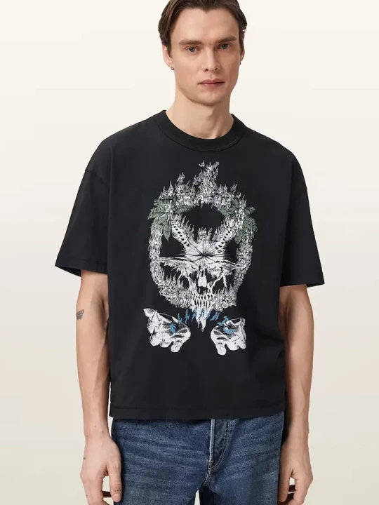 Zdjęcie produktu AllSaints T-shirt męski bawełniany PALM czarny