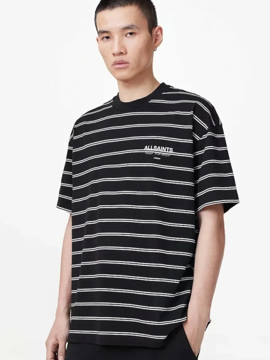 Zdjęcie produktu AllSaints T-shirt męski bawełniany UNDERGRND STRIPE SS czarny