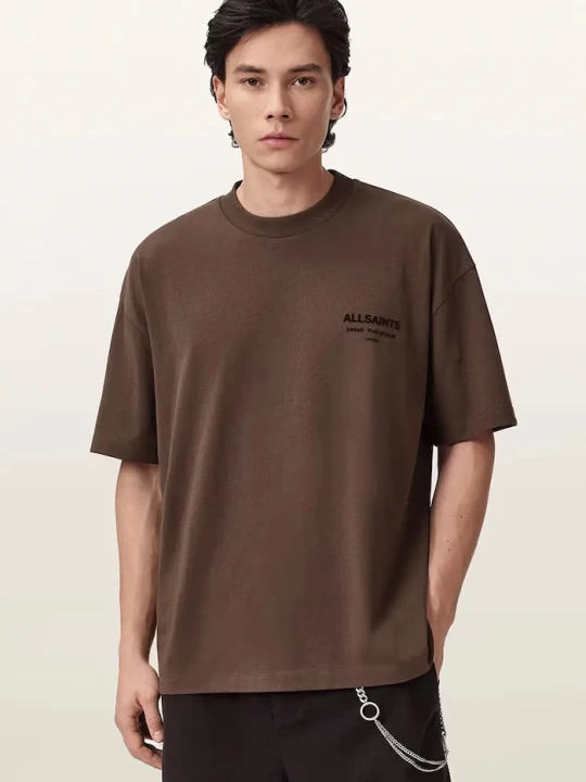 Zdjęcie produktu AllSaints T-shirt męski bawełniany XANDER brązowy