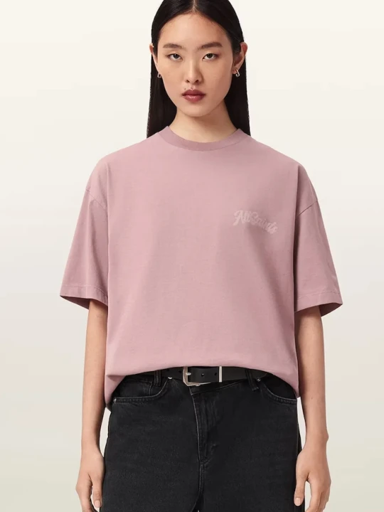 Zdjęcie produktu AllSaints T-shirt oversize damski bawełniany ODYSSEY ETTA TEE różowy