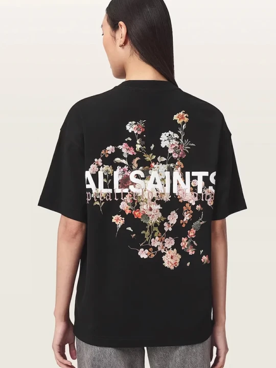 Zdjęcie produktu AllSaints T-shirt oversize damski bawełniany VALEN ETTA TEE czarny
