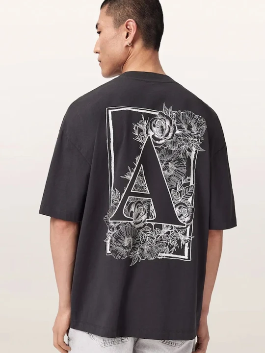 Zdjęcie produktu AllSaints T-shirt oversize męski bawełniany ANTHOS czarny