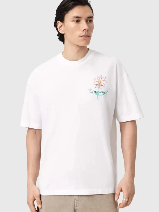 Zdjęcie produktu AllSaints t-shirt oversize męski bawełniany CRAYO biały