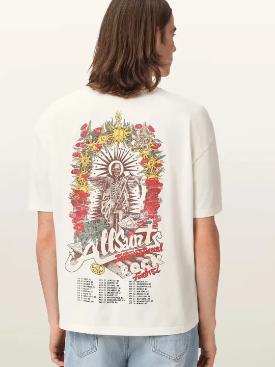 Zdjęcie produktu AllSaints T-shirt oversize męski bawełniany ROQUE biały