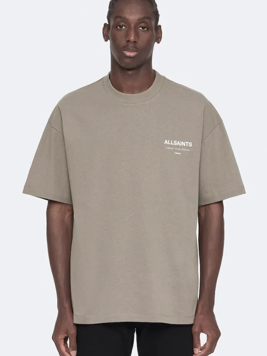 Zdjęcie produktu AllSaints T-shirt oversize męski bawełniany zielony