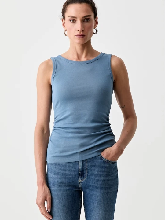Zdjęcie produktu AllSaints top damski bawełniany z elastanem KATARINA niebieski