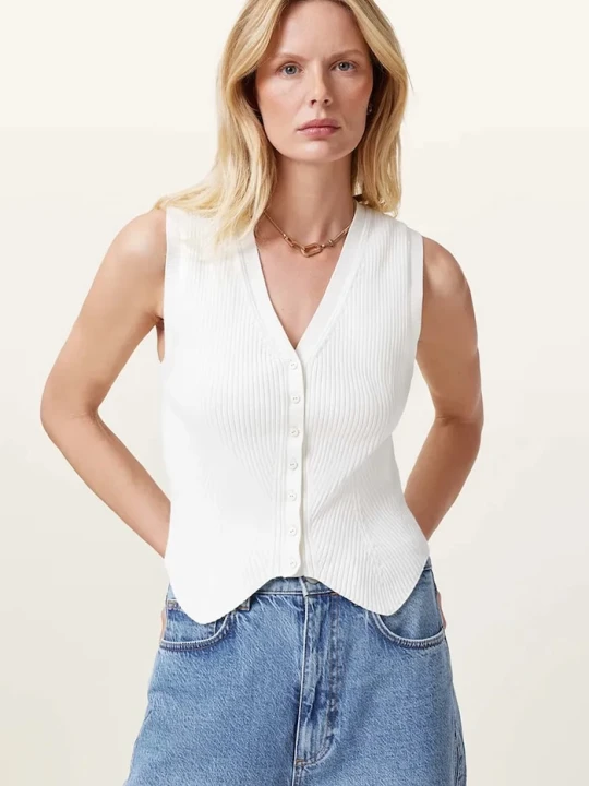 Zdjęcie produktu AllSaints top damski z wiskozy biały