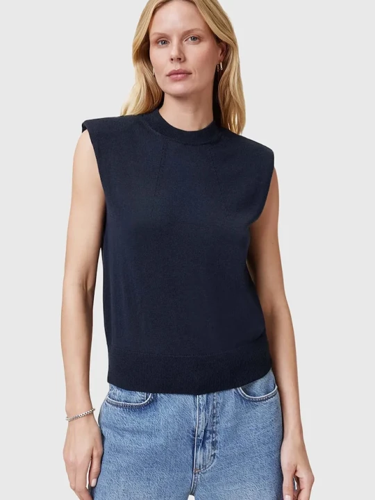 Zdjęcie produktu AllSaints top wełniany KAYLA granatowy