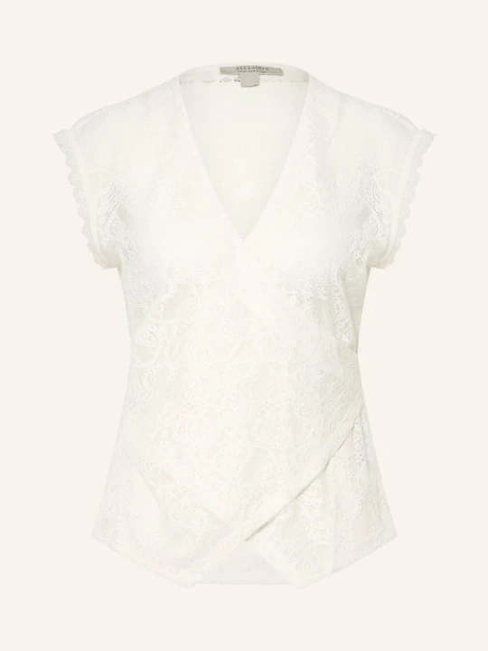 Zdjęcie produktu Allsaints Top Z Koronką Vera W Stylu Kopertowym weiss ECRU