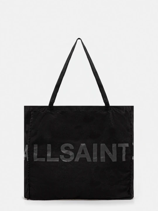Zdjęcie produktu AllSaints torba bawełniana LARGE 46 x 42 x 19 c czarny