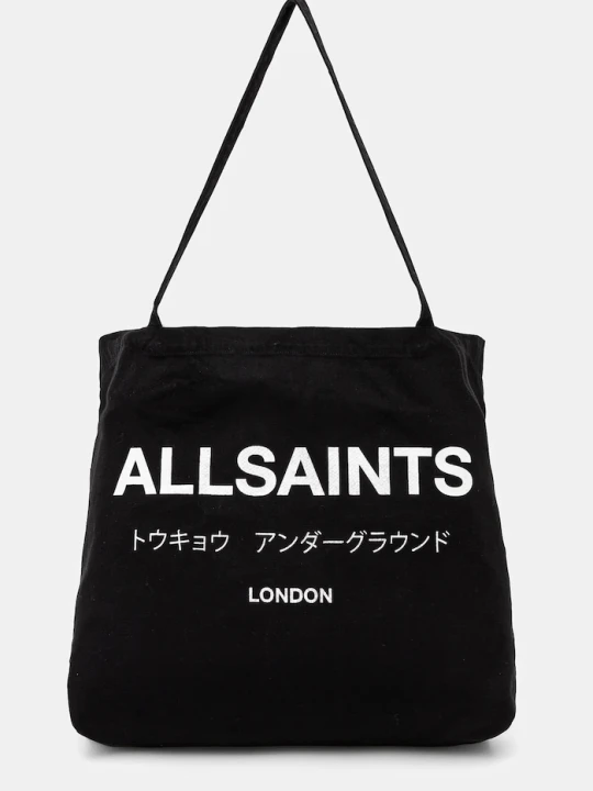 Zdjęcie produktu AllSaints torba materiałowa męska bawełniana czarny