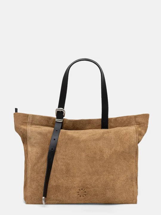Zdjęcie produktu AllSaints torba zamszowa HAVEN żółty