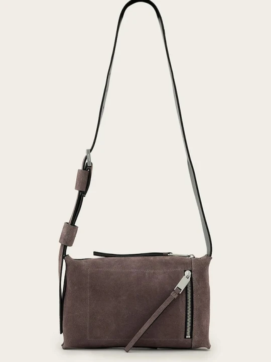 Zdjęcie produktu AllSaints torebka crossbody damska zamszowa EFFIE brązowy