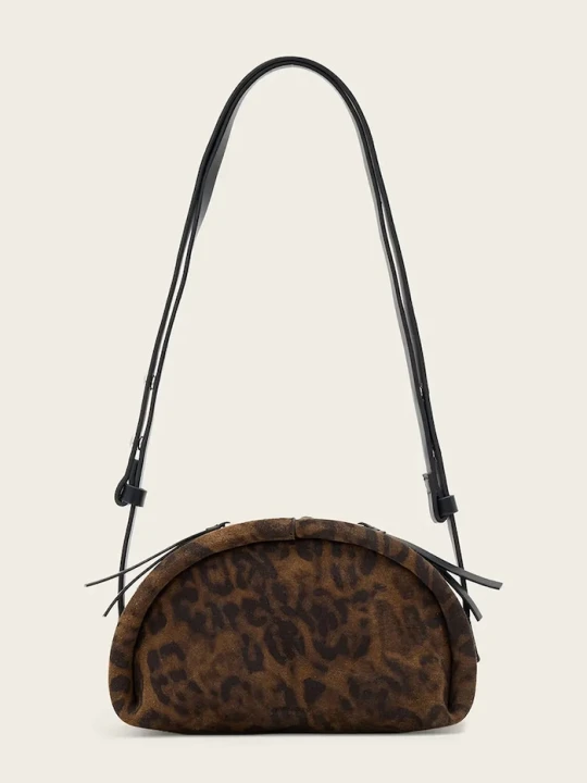 Zdjęcie produktu AllSaints torebka crossbody damska zamszowa ROSALIE brązowy