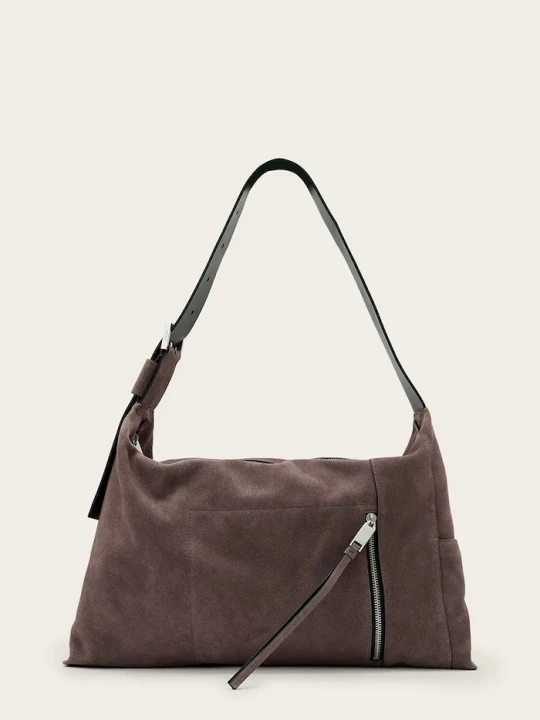 Zdjęcie produktu AllSaints torebka damska zamszowa ALBA brązowy