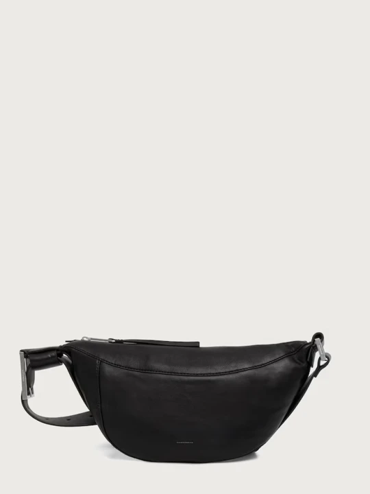 Zdjęcie produktu AllSaints torebka rogal damska skórzana LUNA czarny