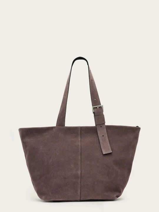 Zdjęcie produktu AllSaints torebka shopper damska zamszowa EFFIE brązowy