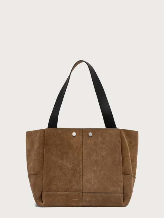 Zdjęcie produktu AllSaints torebka shopper damska zamszowa ROSALIE brązowy