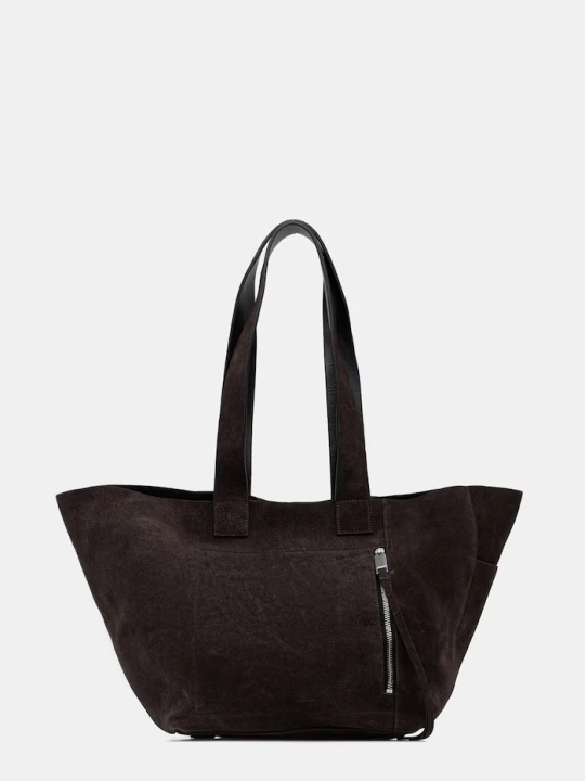 Zdjęcie produktu AllSaints torebka zamszowa ALBA brązowy