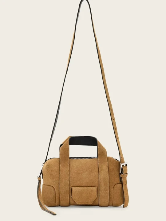 Zdjęcie produktu AllSaints torebka crossbody damska zamszowa ARES brązowy
