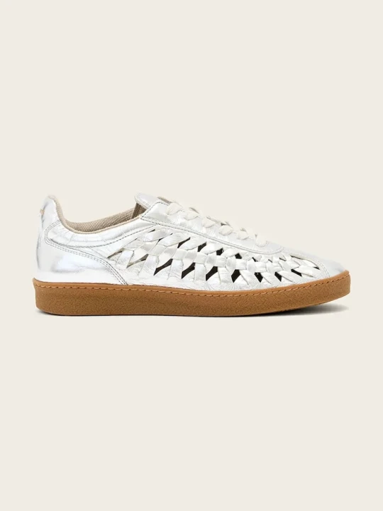Zdjęcie produktu AllSaints Velma Woven Sneaker sneakersy damskie skórzane srebrny
