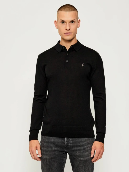 Zdjęcie produktu AllSaints Wełniane polo MODE | Slim Fit czarny