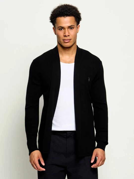 Zdjęcie produktu AllSaints Wełniany kardigan Mode | Slim Fit czarny