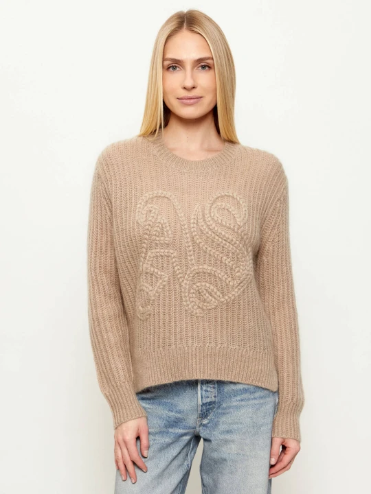 Zdjęcie produktu AllSaints Wełniany sweter CHAIN | Loose fit beżowy
