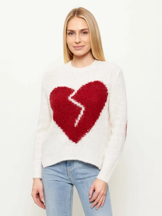 Zdjęcie produktu AllSaints Wełniany sweter LUVHEART | Regular Fit ecru