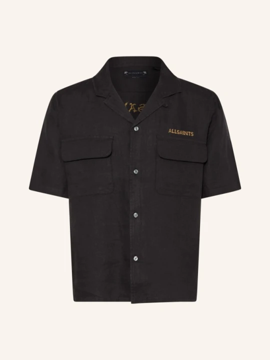 Zdjęcie produktu Allsaints Wzorzysta Koszula Dunloe O Luźnym Kroju, Wykonana Z Lnu schwarz czarny