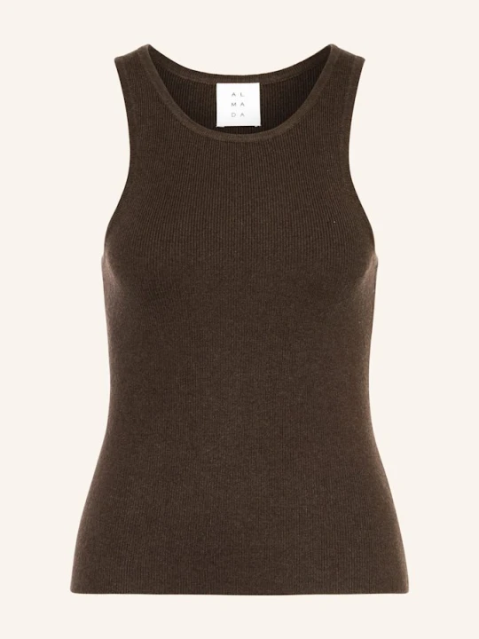 Zdjęcie produktu Almada Label Top Z Dzianiny Luna Z Wełny Merino Z Dodatkiem Kaszmiru braun CIEMNOBRĄZOWY