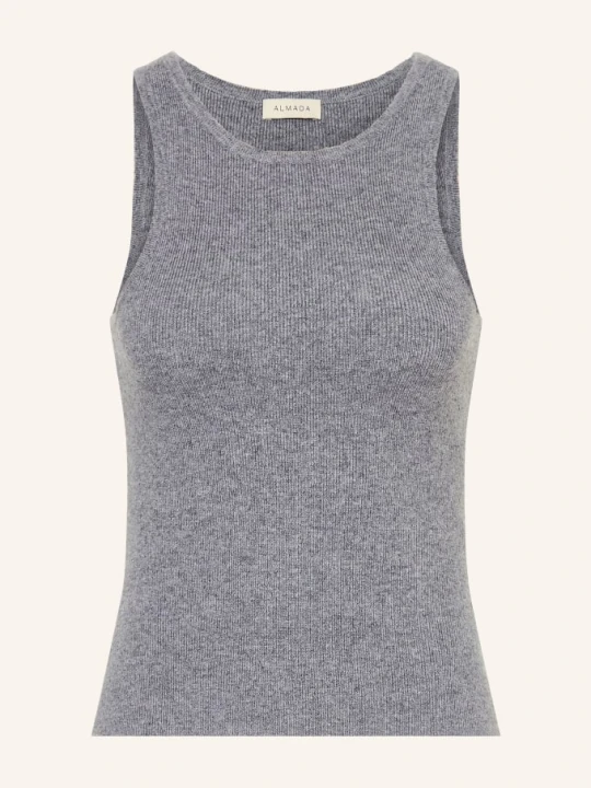 Zdjęcie produktu Almada Label Top Z Dzianiny Luna Z Wełny Merino Z Dodatkiem Kaszmiru grau SZARY