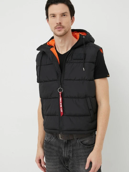Zdjęcie produktu Alpha Industries bezrękawnik Hooded Faux Down Puffer czarny