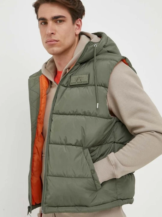 Zdjęcie produktu Alpha Industries bezrękawnik Hooded Faux Down Puffer zielony